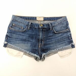Current Elliott Rhinestone Cuff Denim‎ Shorts